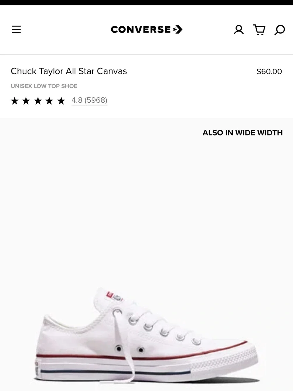 White Low-Top Canvas Sneakers with Red Trim - Classic Women's Lace-Up